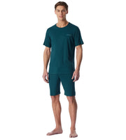 Schiesser pyjama short modern bonded deep sea green homme